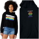 Wrangler Pride Cropped Hoodie Black Rainbow Logo Size M LGBTQ+ Inclusive Photo 1