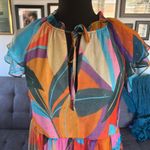 Lavender Brown Anthropologie brand Lavender Multicolor Abstract Maxi Dress. Size XS Photo 1