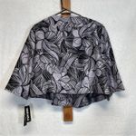 Dana Kay Purple & Black Floral Half Sleeve Cropped Blazer Jacket Size 14W Photo 4