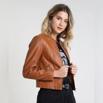 Bongo - Women's Brown Leather Jacket Size XL/EG Photo 1