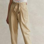 Polo Ralph Lauren Belted Paper Bag‎ Waist Pants Tan Size 8 Photo 0