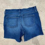 J.Crew Dark Wash Raw Hem Fold Over High Rise Denim Shorts Size 33 Photo 4
