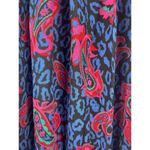Land And Sea Vintage Ames Bold Blue Pink Floral Midi Elastic Waist Skirt M NWT Size M Photo 4