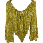 Free People  yellow floral dot print bodysuit XS new Photo 79