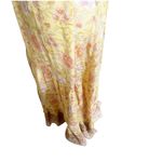 Boutique Halter Tied Maxi Dress Size Medium Floral Longline Yellow Cottage Photo 3