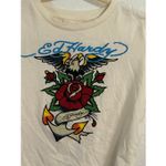 Ed Hardy  Ladies Cropped Tee Size M Eagle Rose Anchor shirt top Photo 1