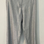 J.Jill Linen Stretch Gray Pinstriped Straight Leg Pants Size 8 Lightweight Photo 0