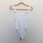 Womens Swimsuit Size S White One Piece Cutout Ring Strap Y2K Hot Girl Summer Photo 2