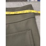 None Womens Olive Green High Waisted Button Front Flare Pants Photo 5