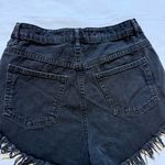 Garage  Denim Black Mini Festival Shorts 5/21 – Women’s Frayed Hem Summer Style Photo 2