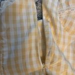 GINGHAM yellow summer corset laced midi dress with pockets Size L Photo 3