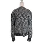 Nine West New Cardigan Sweater Size L Women's Gray Black Knit Buttons Pockets Photo 7