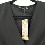 Boohoo NWT  TIE WRAP DETAIL BLAZER Skater Mini‎ DRESS Size 6 Black cocktail Party Photo 2