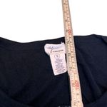 Andrea Jovine Black Long Sleeve Henley Top Contrast White Rose Lace Panels Sz S Photo 6