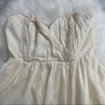 Anthropologie Moulinette Soeurs, Cream and Gold Strapless Dress, Size 6 Photo 2