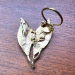 Vintage Double Leaf Clasp Pinless Brooch Pin Gold Tone Photo 9