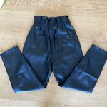 ZARA  - Scrunched Paper Bag Faux Leather Joggers in Black Photo 4