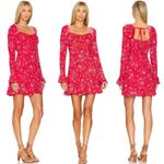 Free People NWT  Tess Long Sleeve Mini Dress Red Pink Size Large Photo 2