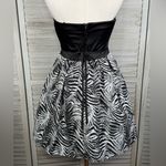 City Triangles Animal Print Retro Strapless Semi Formal/Prom Dress B&W-9 Photo 4