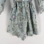 Anthropologie Plum Pretty Sugar Kimono Robe Floral Blue Green 100% Cotton Size M Size M Photo 5