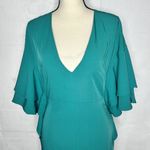 Lavish Lice Lavish Alice Size 6 Teal Deep V-Neck Butterfly Sleeve Sheath Dress NWT Lined Photo 1