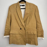 ZARA  100% linen Double Breasted Blazers Women’s Size Small Photo 0