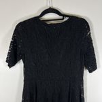 L.K. Bennett Black Lace Short Sleeve Knee Length Sheath Dress‎ Size 10 Designer Photo 6