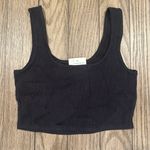 Roxy Women's Pretty Please Crop Ribbed Black Tank Top Scoop Neck S NWT Photo 6