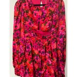 For Love & Lemons  Lauren Long Sleeve Mini Dress Red Pink Florals Size Small NWT Photo 4