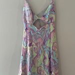 ZARA  Tie Dye Cutout Satin Mini Dress Sz M Photo 8