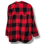 Old Navy Women's XL Red Plaid Button-Up Long Sleeve Shirt Grunge Granola Skater Americana Photo 2