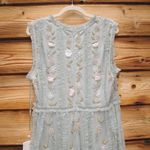 Mac Duggal 9360 Green Floral Mesh Sleeveless A Line Micro Ruffle Gown Dress Photo 10