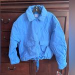 Free People NWT Off the Bleachers Coaches Jacket in Sapphire Photo 1
