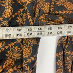 Farm Rio  size XS long sleeve v neck midi dress black orange puff sleeve trad Photo 6