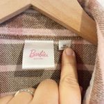 Barbie Jacket Womens Small Pink Plaid Shacket Flannel Graphic Cozy Holiday Y2K Photo 5