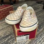 Vans Pink and White Slip-On Sneakers with Checkered Pattern Photo 0