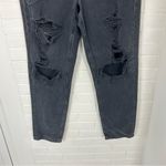 American Eagle  Black Distressed Denim Mom Jeans Size 10 Photo 4