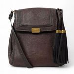 Brahmin Margo Tassel Flap Crossbody Bag Solid Chocolate Brown Photo 0