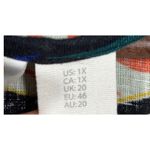 C&C California Size 1X Shirt Tropical Leaf Print 100% Linen Blouse Top Plus Photo 5