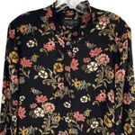 Premise  Black Floral Blouse Long Sleeve Ruffle Flowy Tunic Top Size 1X Photo 3