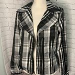 Black Rivet  - Black and White Plaid Zipper Jacket - L Photo 3