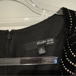 Studio One New York Vintage Velvet Glam Party Dress black gold size 12 Photo 2