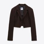 ZARA Plaid Cropped Blazer Jacket Photo 7