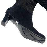 Chico's new Chicoβs π Italia Tall Suede Embroidery Heeled Boot Boots π Black π Size 6 Photo 8