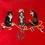 Bonworth Vintage 80s 90s Nautical Kitty Cat Tee Top Size Large Sailing Photo 7