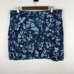 Croft & Barrow  Skort 16 Blue Floral Stretch Denim Modest Y2K Retro Cottagecore Photo 6