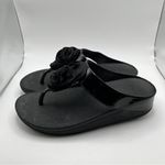 FitFlop EUC  Florrie Toe-Post Sandals size 8 black comfort slip on orthopedic Photo 2