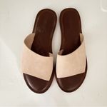 Cushionare Tan and Pink Slide Sandals with Wide Strap Photo 3