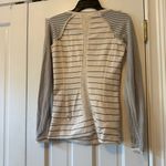 Lululemon  Full Tilt Long Sleeve Striped Ruffle Lace Angel Wing Athletic Top Photo 5