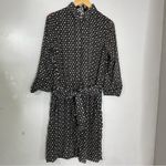 Gretchen Scott Blouson Shirt Dress Small Twizzler Print Black Champagne READ Photo 2